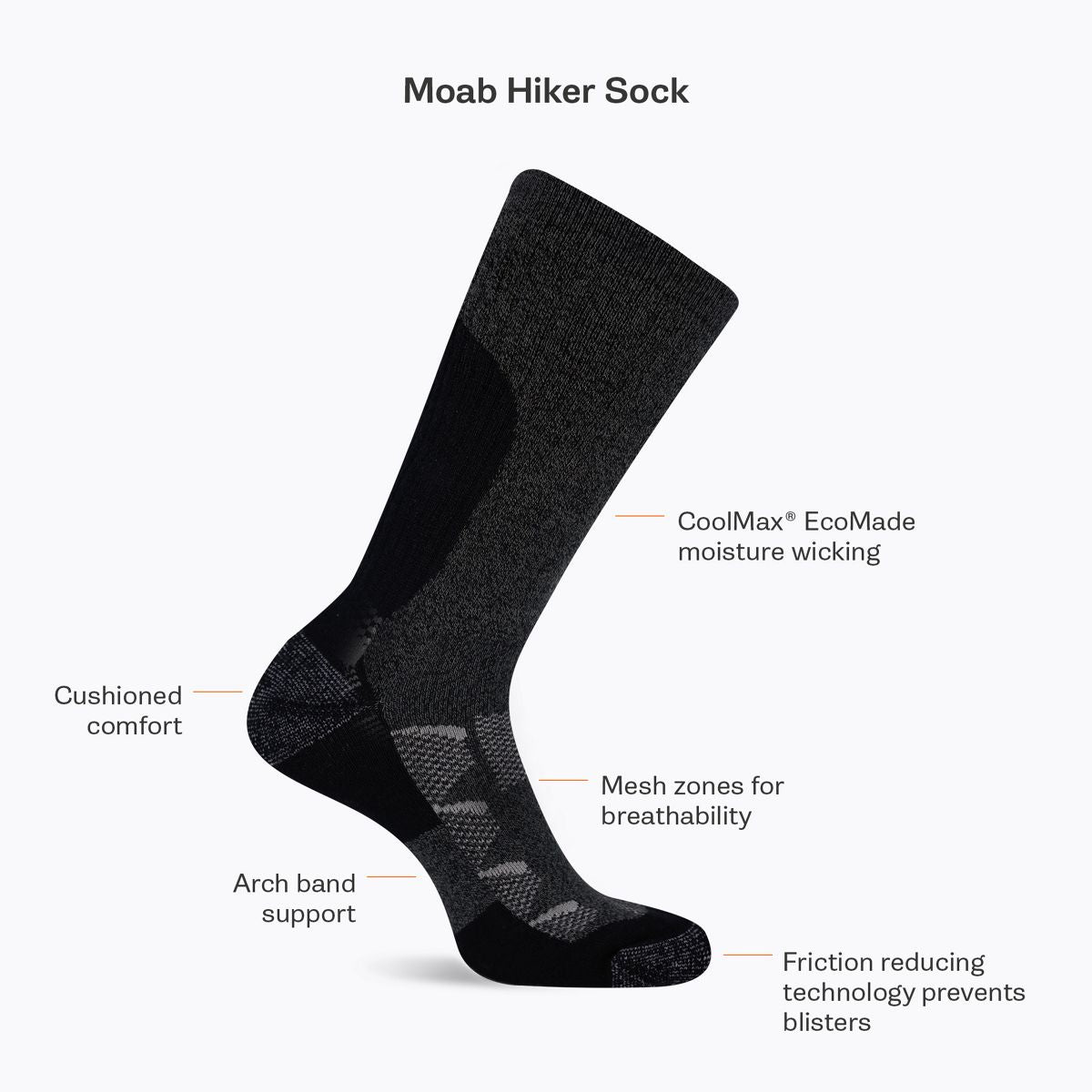 Moab Hiker Crew  Sock - Socks | Merrell For Sale
