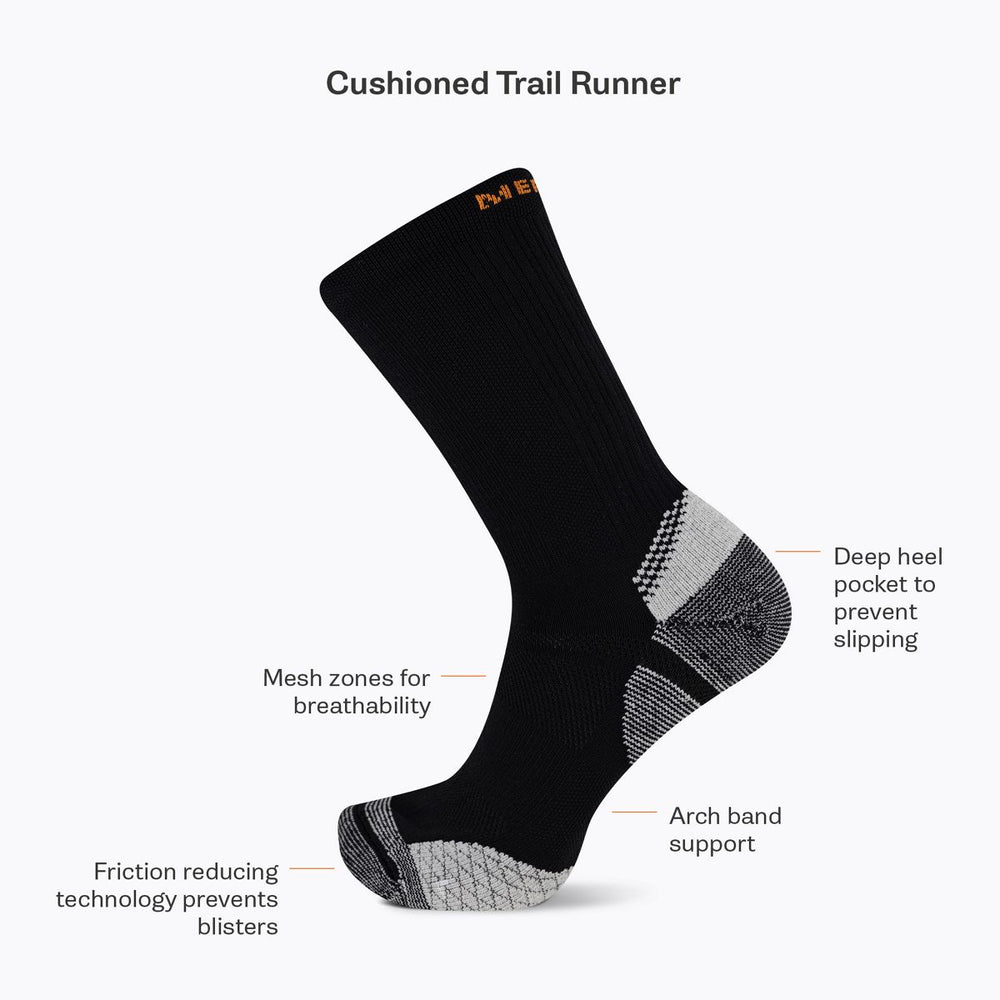 Cushion Trail Runner Crew Sock - Socks | Merrell On Sale