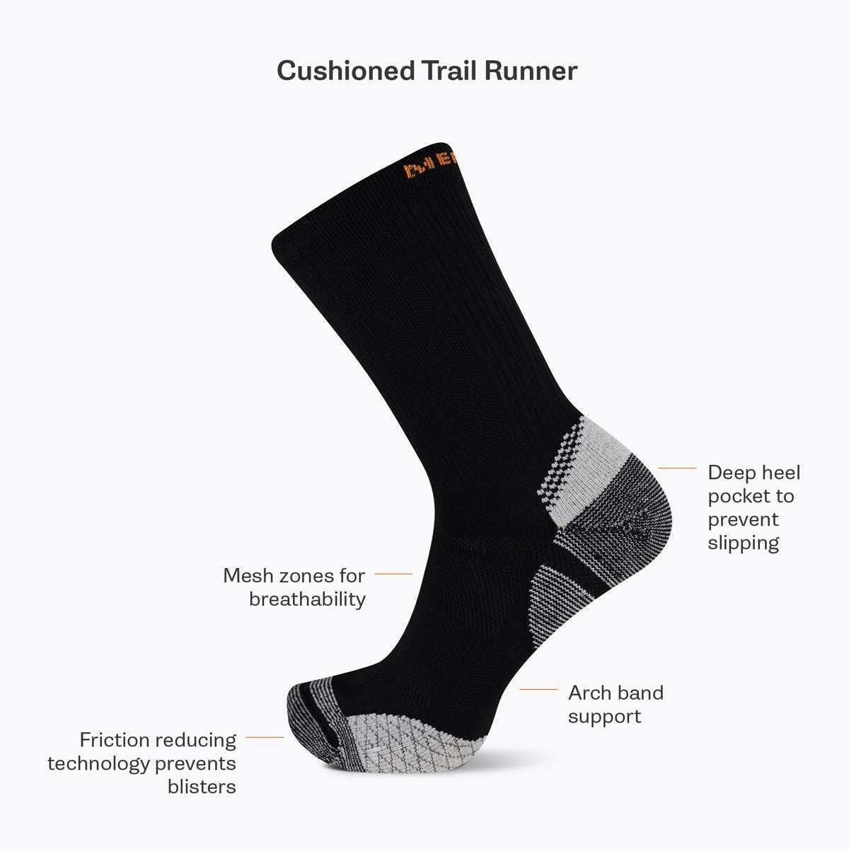 Cushion Trail Runner Tab Sock - Socks | Merrell Near Me